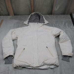 Columbia Down Jacket Women Large White Lay D Omni-Heat Insulated Waterproof Ski
